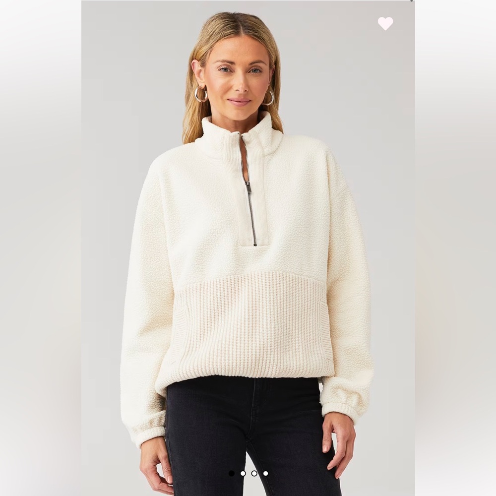 Cream Quarter-Zip Pullover